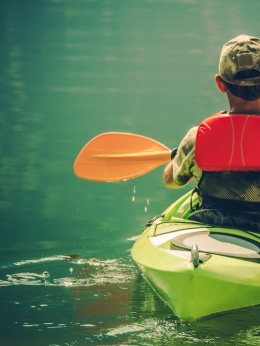 Kayaker on the Calm Water