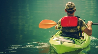 Kayaker on the Calm Water